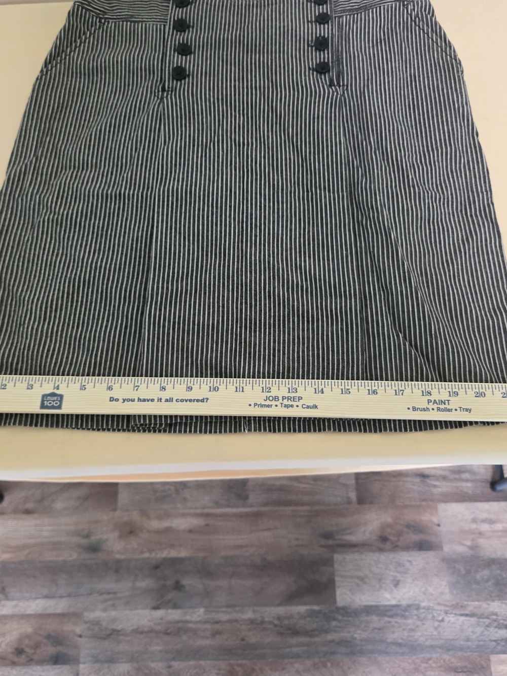 Larry Levine Black and White Striped Pencil Skirt Cotton - Picture 7 of 8